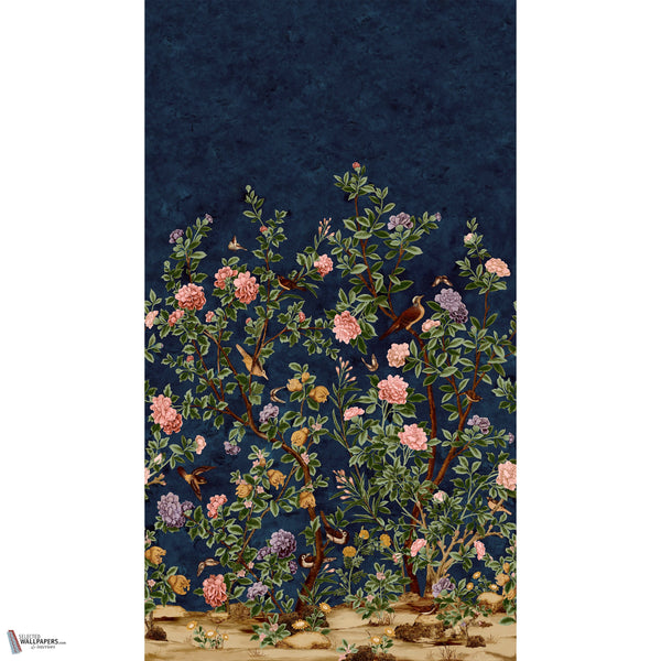 Jardin Bloom Mural wallpaper in Navy by Thibaut