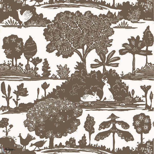 La Forêt papel pintado en Brown de Thibaut