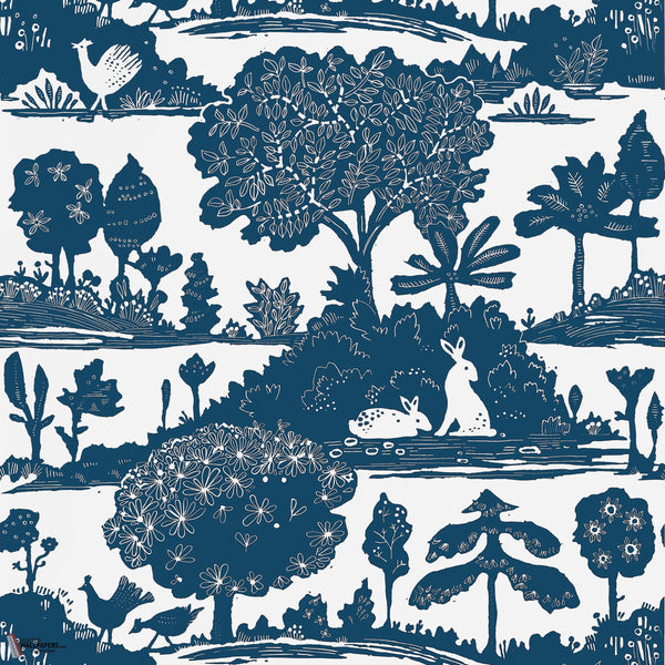 La Forêt papel pintado en Navy de Thibaut