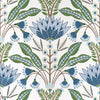 Lotus carta da parati in Blue and Green di Thibaut