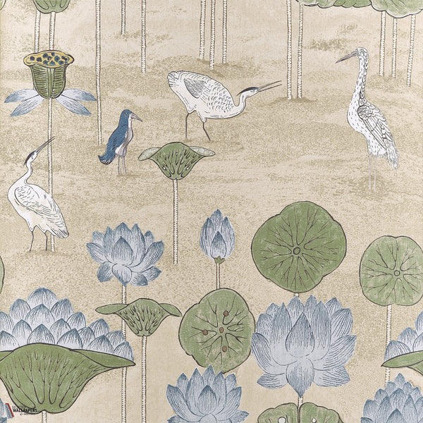 Malea papier peint en Sage de Thibaut