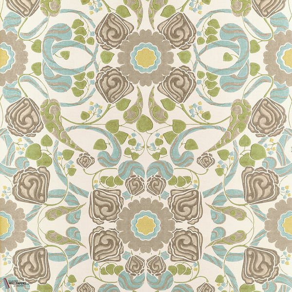Margaux papier peint en Beige and Yellow de Thibaut