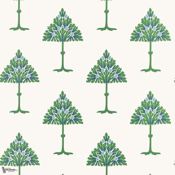 May Tree wallpaper in Blue and Green by Thibaut