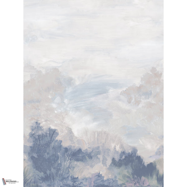 Twilight Mural wallpaper in Slate on Pearl by Thibaut
