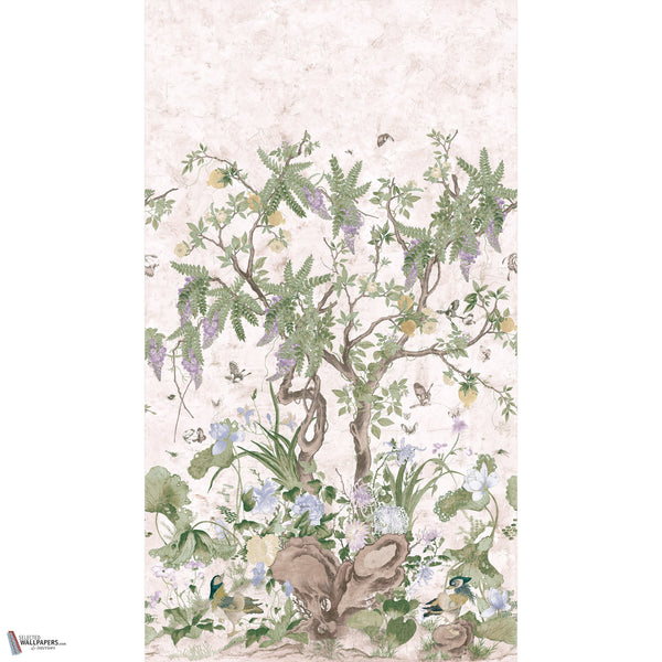 Wild Wisteria Mural wallpaper in Lavender and Blue by Thibaut
