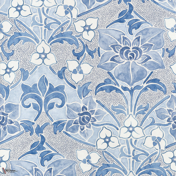 Woodford behang in Blue van Thibaut
