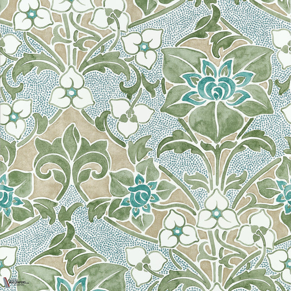 Woodford behang in Sage van Thibaut