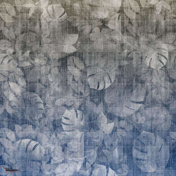 Transition Tropic wallpaper in Anthracite/Blue van Texam