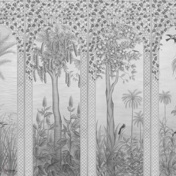 Trellis Exotica Tapete von Iksel — Grey Tones, detail