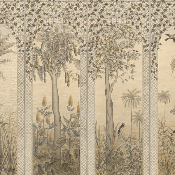 Trellis Exotica Tapete von Iksel — Sepia Tones, detail