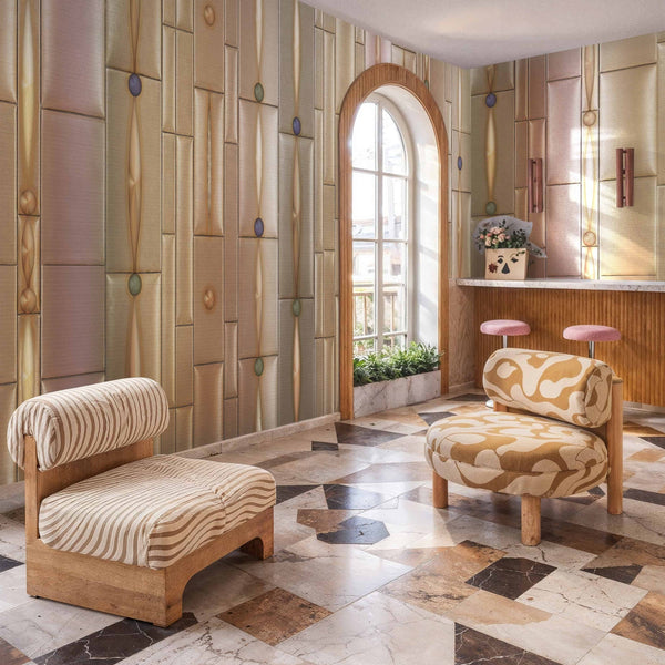 Beaded Gold wallpaper in T11077 by Tuskara — interior