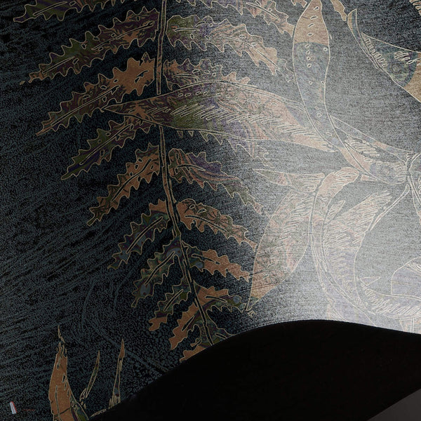 Dark Bloom wallpaper Linen Textile wallpaper in T11029 by Tuskara