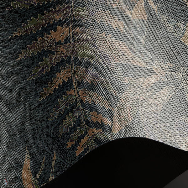 Dark Bloom wallpaper Natural Grasscloth wallpaper in T11029 by Tuskara