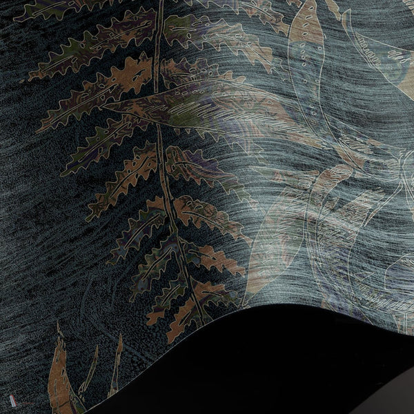 Dark Bloom wallpaper Premium Silk Silver wallpaper in T11029 by Tuskara