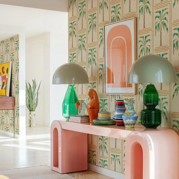 Veraneo wallpaper in Pink by Coordonne