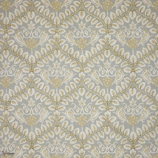 Birds Grape wallpaper in Burnished Smoke by Voysey House
