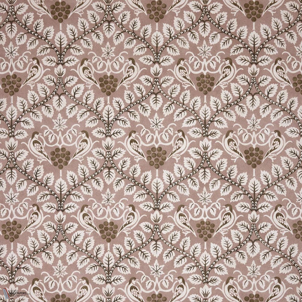Birds Grape wallpaper in Chocolate/Blush by Voysey House
