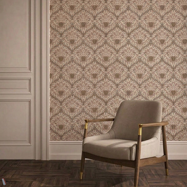 Voysey House Birds Grape wallpaper sfeerbeeld
