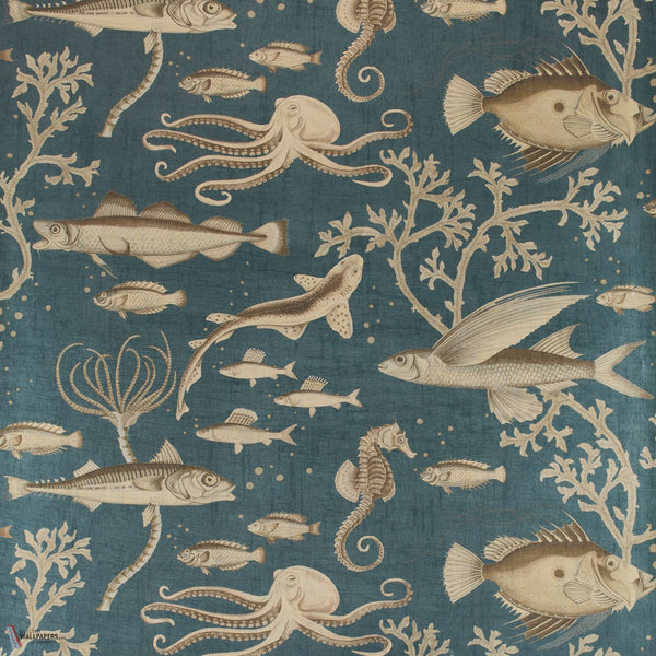 Dory Gigantica wallpaper in Deep Sea Bronze by Voysey House