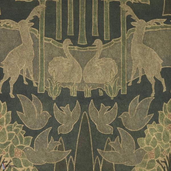 Duleek Silk wallpaper in Silk Blue/Gold by Voysey House
