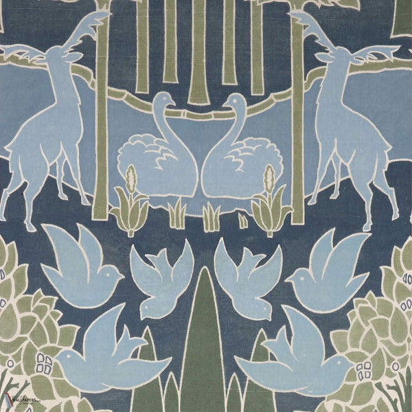 Duleek Silk wallpaper in Voysey Blue by Voysey House