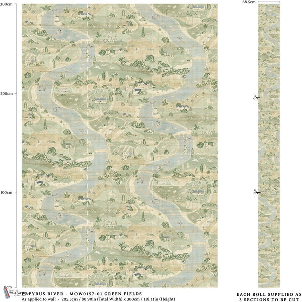 Voysey House Papyrus River wallpaper sfeerbeeld