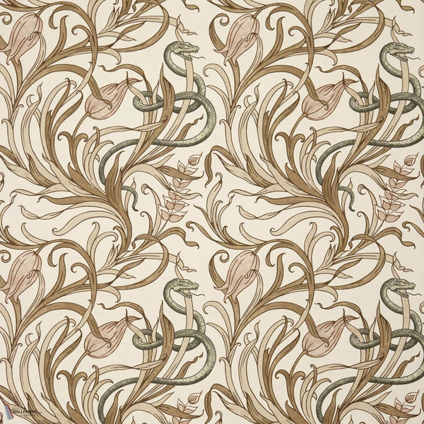 Snake Tulip wallpaper in Blush/Eucalyptus by Voysey House