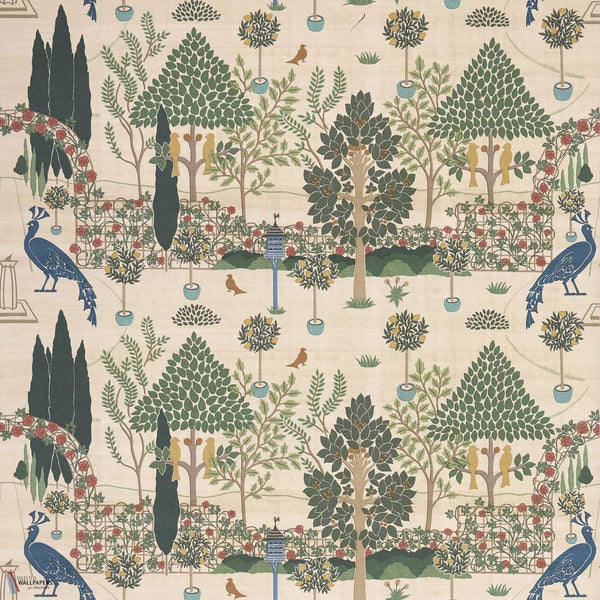 Squire's Topiary wallpaper in Peacock by Voysey House