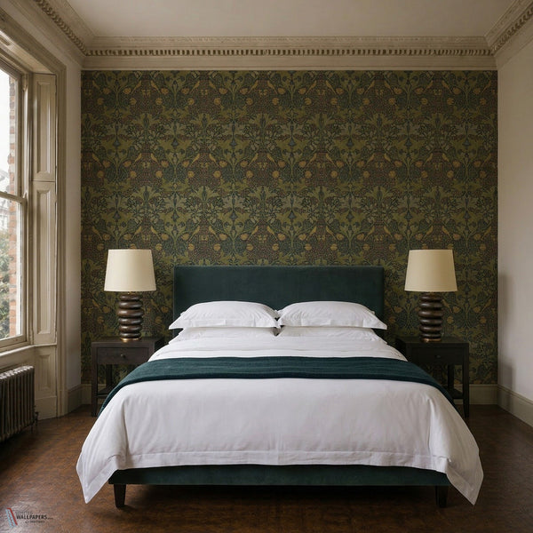 Voysey House Voysey's Damask wallpaper sfeerbeeld