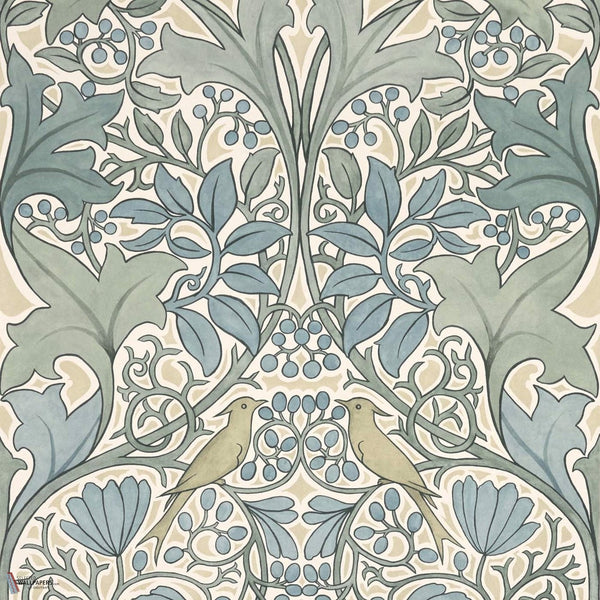 Voysey's Damask wallpaper in Seafoam Blue by Voysey House