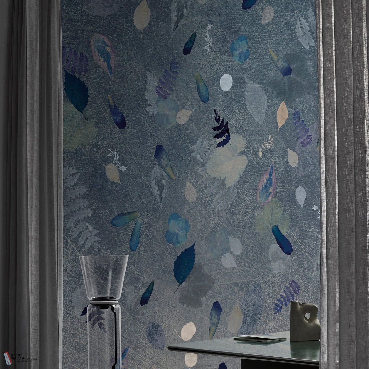 Milena Blu behang van Wall & Deco — interieur