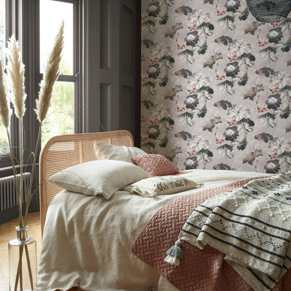 Water Lilies wallpaper in Chamomile by 1838 wallcoverings
