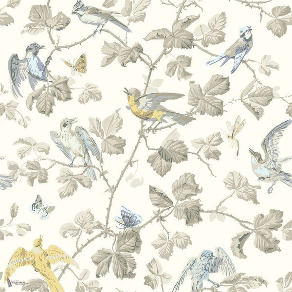 Winter Birds behang in Yellow & Stone van Cole & Son