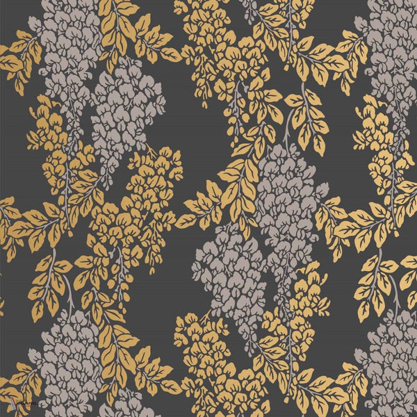 Wisteria behang in Off Black van Farrow & Ball