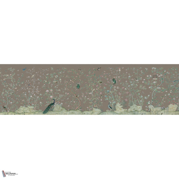 Xanadu Landscape behang in Charcoal Taupe van Iksel