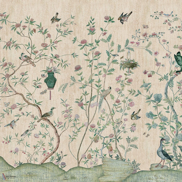 Xanadu Landscape behang van Iksel — Crackled Beige, detail