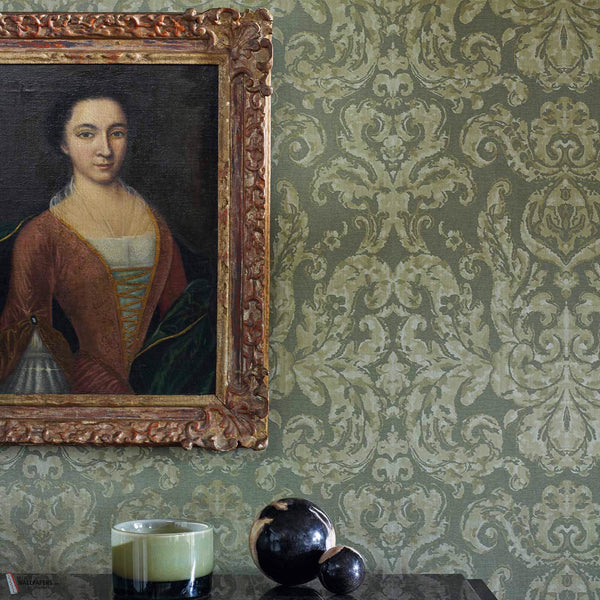 Brocatello behang in Olivine van Zoffany
