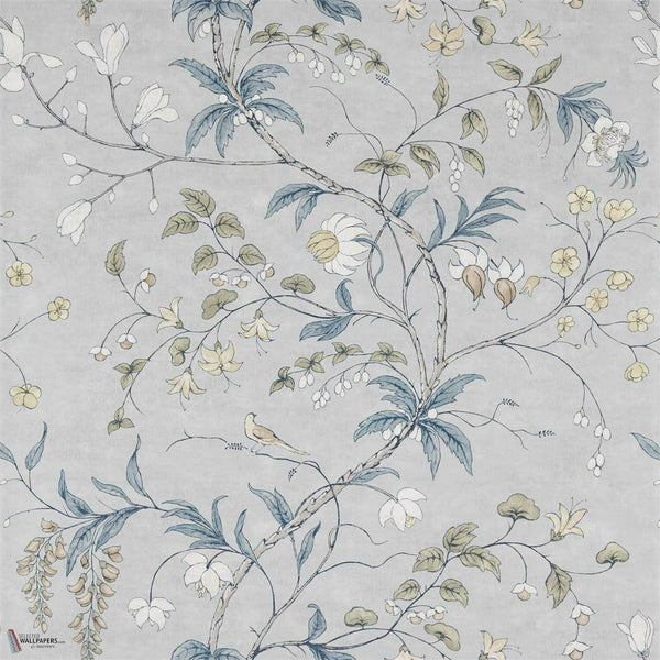 Chambalon Trail behang in Platinum Grey van Zoffany