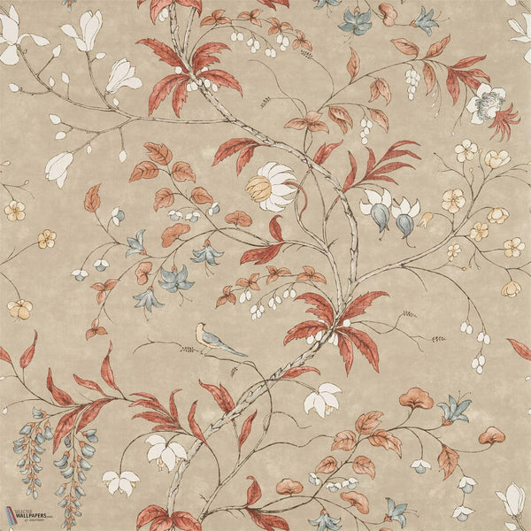 Chambalon Trail behang in Sunstone/Linen van Zoffany