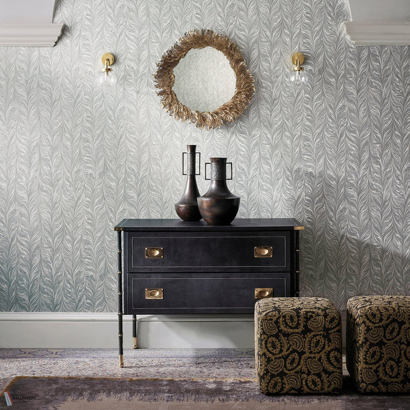 Ebru II behang in Snow van Zoffany