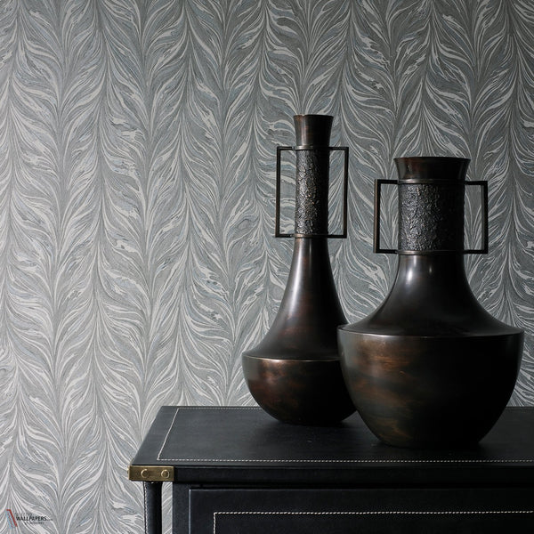 Ebru II behang in Snow van Zoffany