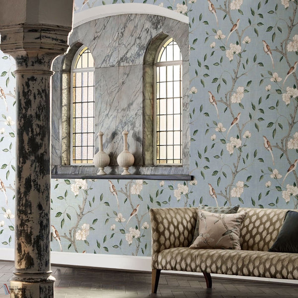 Eleonora Print Tapete in Stockholm Blue von Zoffany