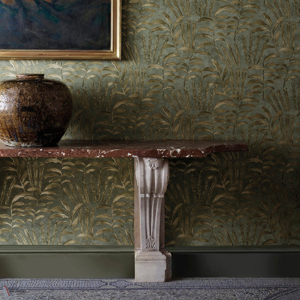 Highclere Tapete in Olivine von Zoffany
