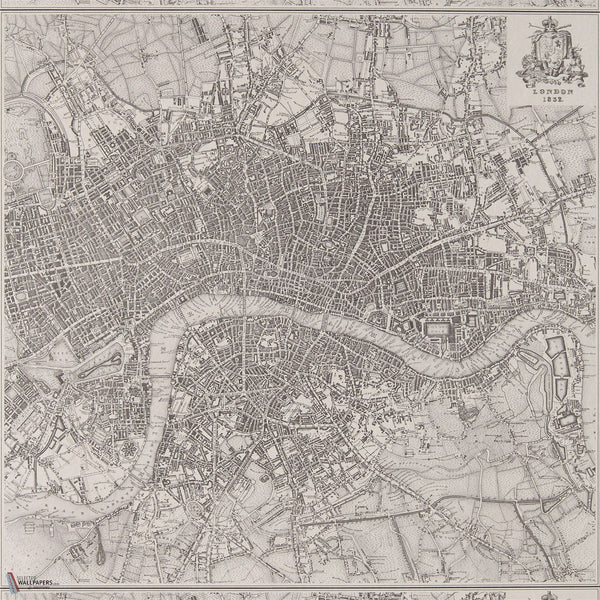 London 1832 behang in Silver van Zoffany