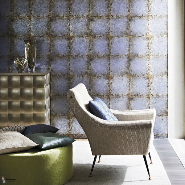 Lustre Tile Tapete in Silver von Zoffany