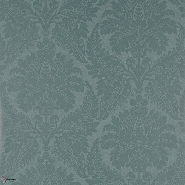 Malmaison Damask Tapete in Teal von Zoffany