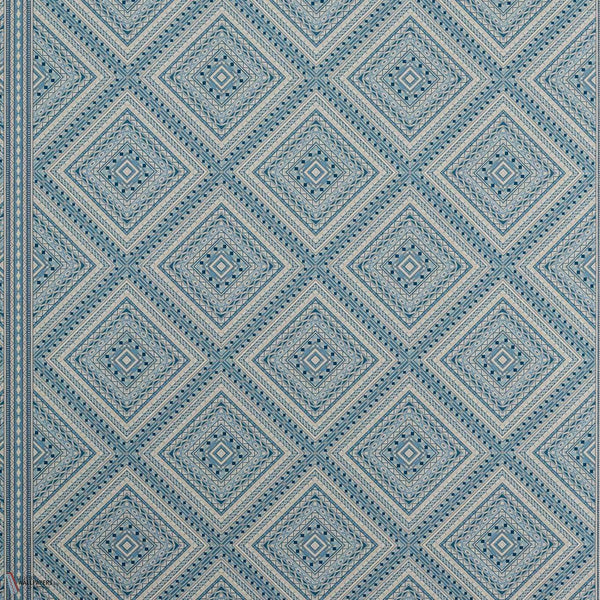 Marquetry Trellis wallpaper in Azure by Zoffany