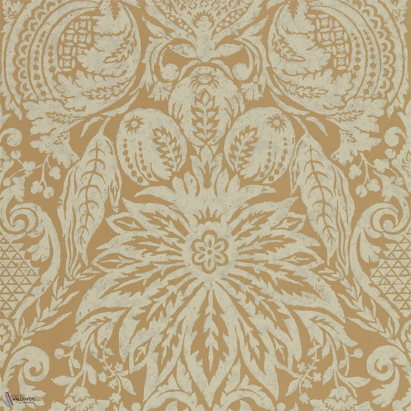 Mitford Damask behang in Antique Gold van Zoffany