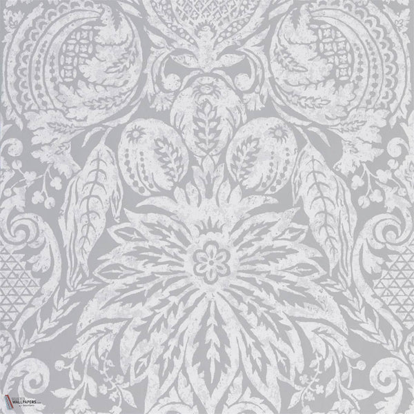 Mitford Damask behang in Empire Grey van Zoffany