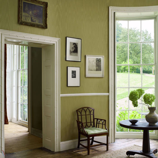 Moire Wallcovering wallpaper in Hessian Green by Zoffany